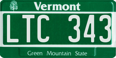 VT license plate LTC343