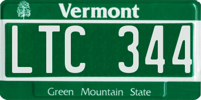 VT license plate LTC344