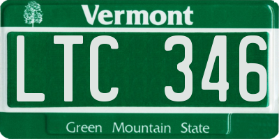 VT license plate LTC346