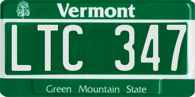 VT license plate LTC347
