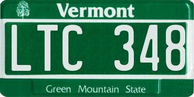 VT license plate LTC348