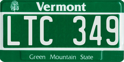 VT license plate LTC349