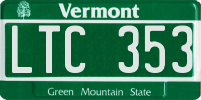 VT license plate LTC353