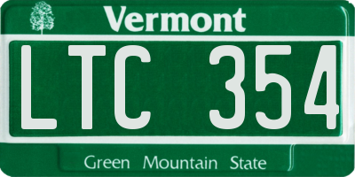 VT license plate LTC354