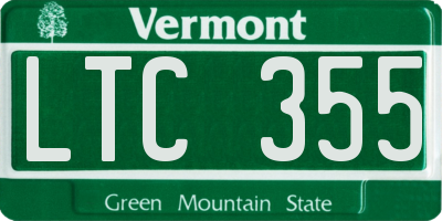 VT license plate LTC355