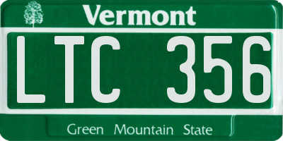 VT license plate LTC356
