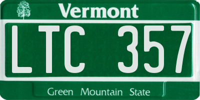 VT license plate LTC357