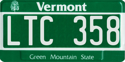 VT license plate LTC358