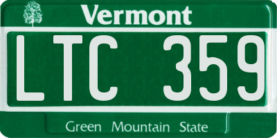 VT license plate LTC359