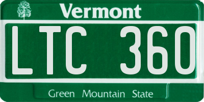 VT license plate LTC360