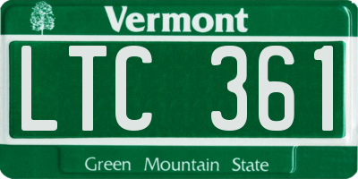 VT license plate LTC361