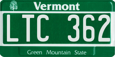 VT license plate LTC362