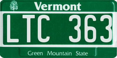 VT license plate LTC363