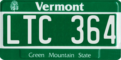 VT license plate LTC364