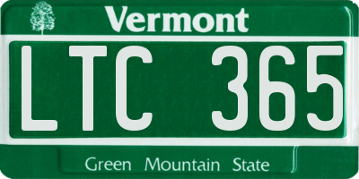 VT license plate LTC365