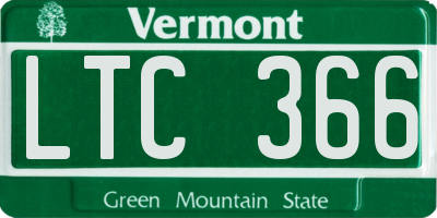 VT license plate LTC366