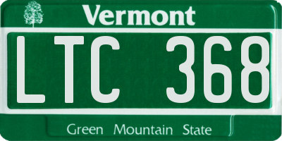 VT license plate LTC368