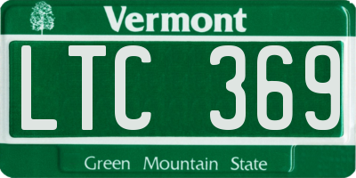 VT license plate LTC369