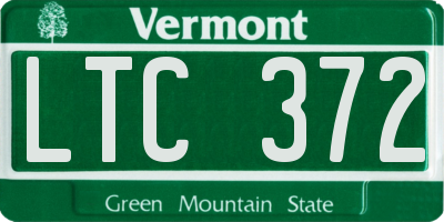 VT license plate LTC372