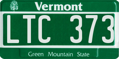 VT license plate LTC373