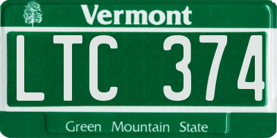VT license plate LTC374