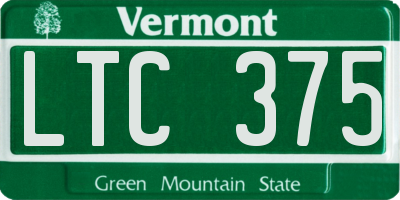 VT license plate LTC375