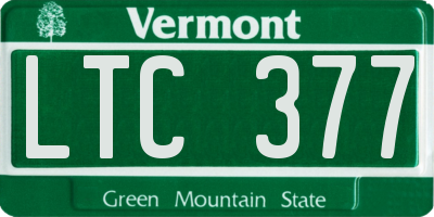 VT license plate LTC377