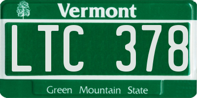 VT license plate LTC378