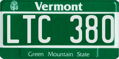 VT license plate LTC380