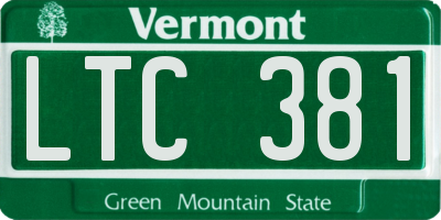 VT license plate LTC381
