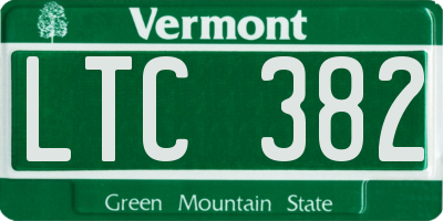 VT license plate LTC382