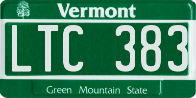 VT license plate LTC383
