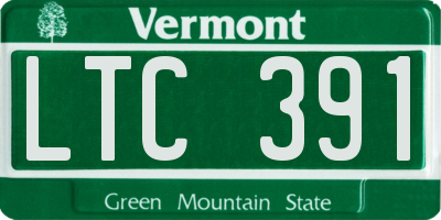 VT license plate LTC391