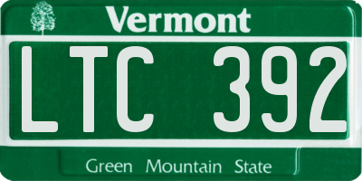 VT license plate LTC392