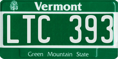 VT license plate LTC393