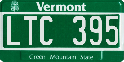 VT license plate LTC395