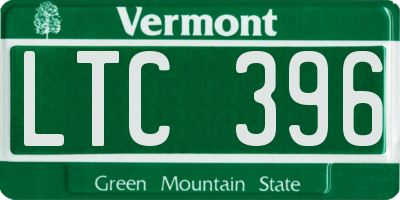 VT license plate LTC396