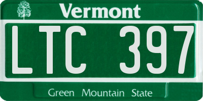 VT license plate LTC397