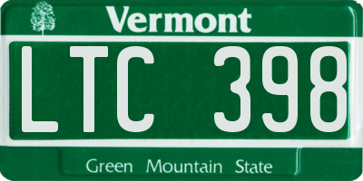 VT license plate LTC398