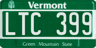 VT license plate LTC399