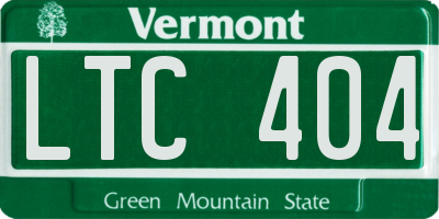 VT license plate LTC404