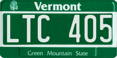 VT license plate LTC405