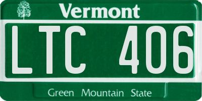VT license plate LTC406