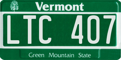 VT license plate LTC407