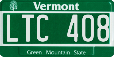 VT license plate LTC408