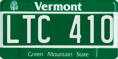 VT license plate LTC410