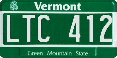 VT license plate LTC412