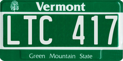 VT license plate LTC417