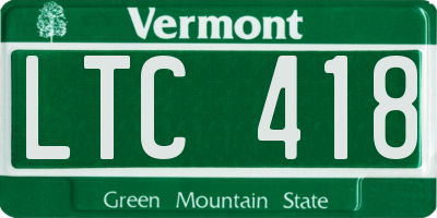 VT license plate LTC418