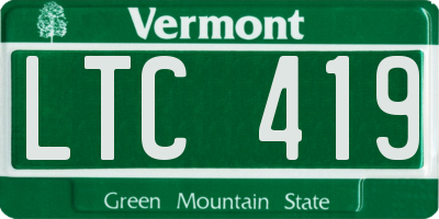VT license plate LTC419